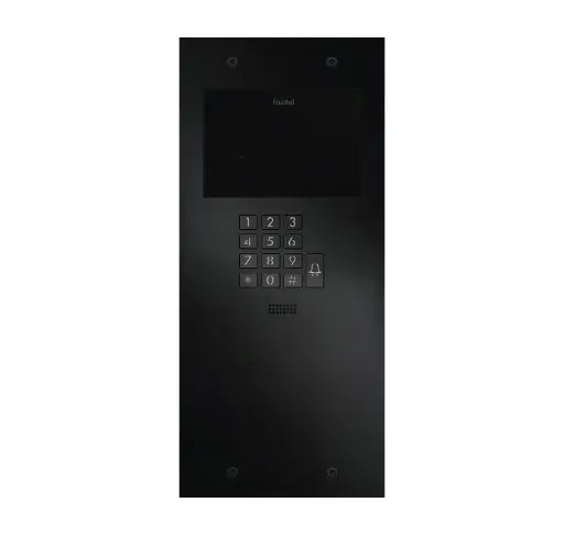 [FT600K-L] The FT600K-L is an intercom with 2 sip accounts, black anodized and has 1 push button, keypad. 349x154mm.
