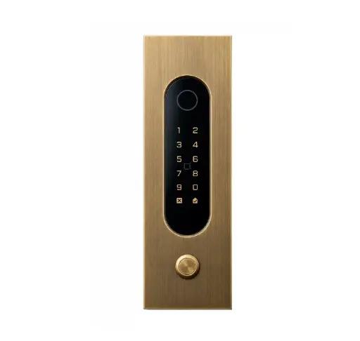 [FTBR26KPBF-QR] Codeklavier/Badgelezer/Bluetooth/NFC/QR lezer: 1 relais, Wiegand, drukknop en Cloud.  Bronze rustiek, inbouw, 62x211x30 mm