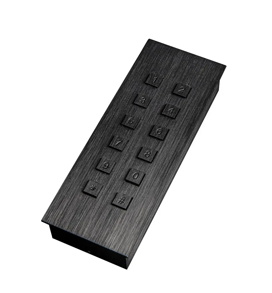 Access keypad Black matt stand alone 2 relays + Wiegand surface mounted 51x136x25mm