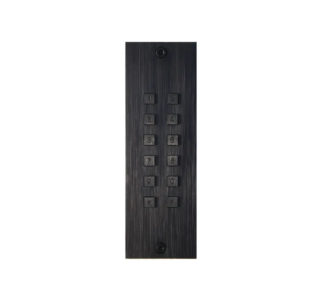 Access keypad Black aluminum stand alone 2 relays + wiegand flush-mounted 55x166x25mm