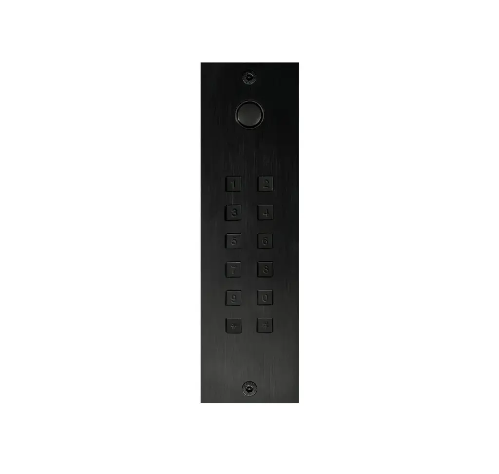 Access keypad Black aluminum + bell button stand alone 2 relays + Wiegand flush-mounted 55x191x25mm
