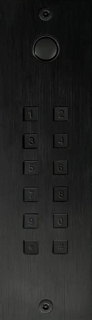 Access keypad Black aluminum + bell button stand alone 2 relays + Wiegand flush-mounted 55x191x25mm