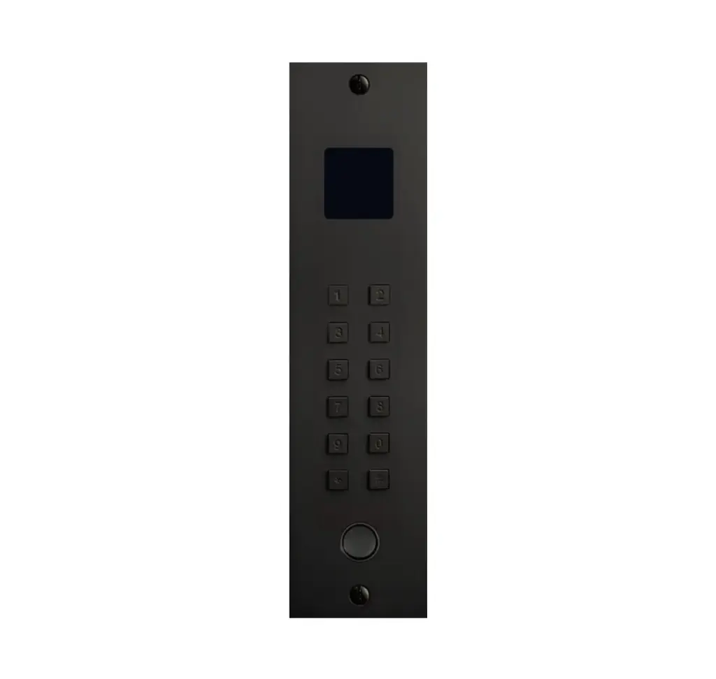 Access keypad Black aluminum 2 relays + wiegand + bell button + badge reader 239x55x25 mm