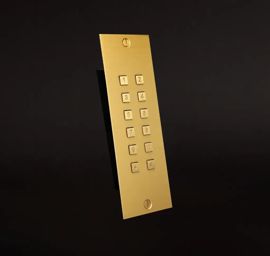Access keypad brozne gold stand alone 2 relays + wiegand flush-mounted 55x166x25mm