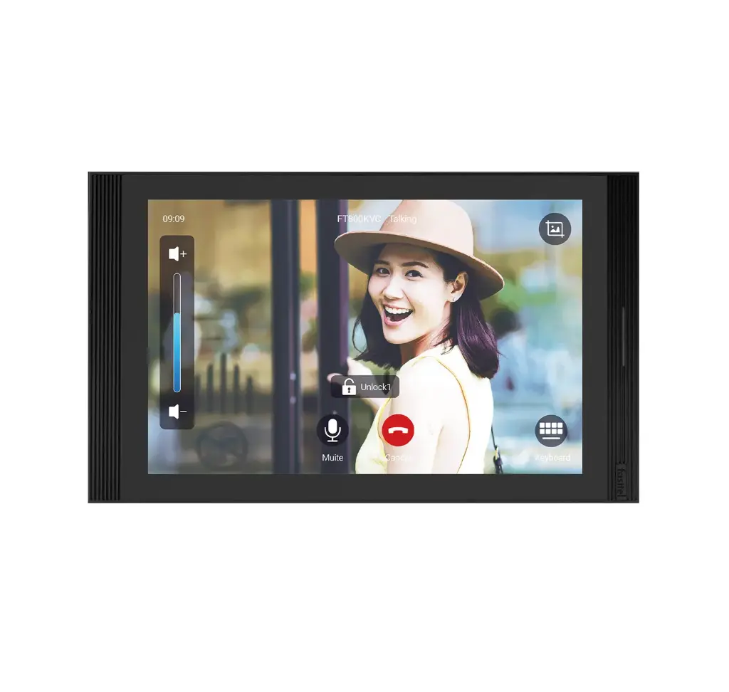 Station vidéo intérieure universelle SIP Android 10", noire alu