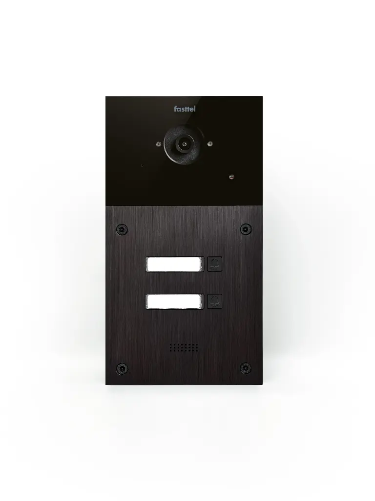 The FT600SIPVC-2 is a videophone with 2 sip accounts, black anodized and has 2 push buttons and color camera. The supplied housing allows the device to be placed both on- and flush-mounted. 216x116mm.