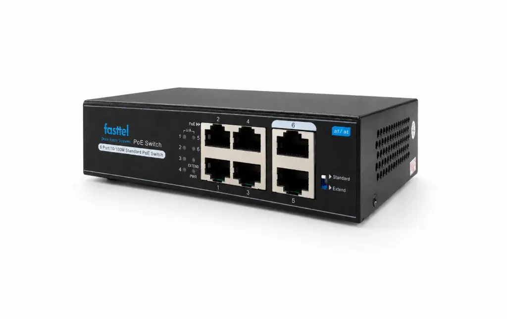 PoE Switch 1x in en 4xPOE out