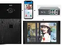 Videokit Plug & Play: Intercom 1 button, both flush and surface mount 216x116mm + Monitor 10" Android wifi + 4xApp licences + PoE switch