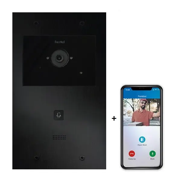 Videokit Plug & Play: Buitenpost 1 knop zowel in-als opbouw 263x154mm + 4xApp licentie