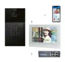 Kit Vidéo Plug & Play: Portier 1 bouton +clavier d'accès, à la fois encastré et en saillie 216x116mm + Moniteur 7" wifi + 4xApp licences + PoE switch