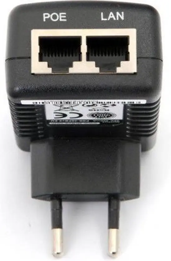 POE injector AC/DC 350mA voor normaal stopcontact. Hiermee kan de FT600W/FT30CC binnenpost POE gevoed worden waardoor hij zowel via de LAN als via WIFI kan functioneren.