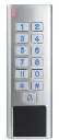 Access keypad stainless steel + card reader silver 130x45x20mm, 1 relay, Wiegand
