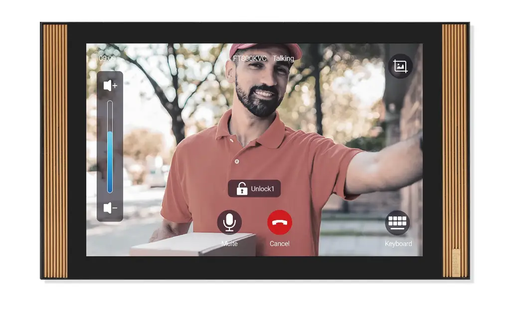 10" Android universele SIP video binnenpost, brons goud