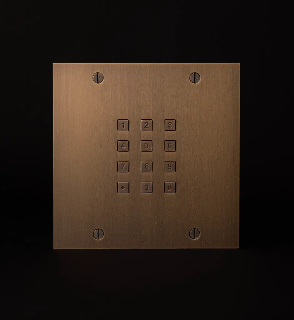 Access keypad bronze rustic, stand alone (via FT25KINT) and Wiegand, 143x144