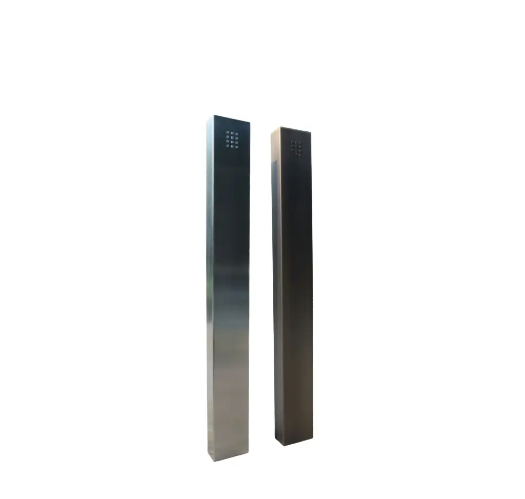 Column in stainless steel for access keypad, 135 cm