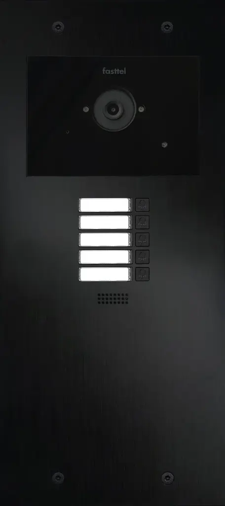 De FT600SIPVC-5-L is een videofoon met 2 sip accounts, zwart geanodiseerd en beschikt over 5 drukknoppen en kleuren camera. 349x154mm.