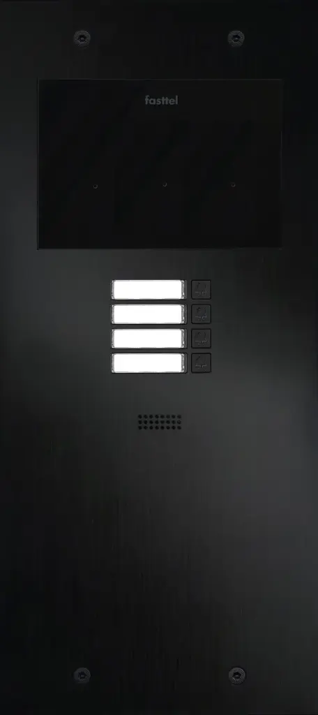 Le FT600SIP-4-L est un interphone avec 2 comptes SIP, anodisé noir et doté de 4 boutons poussoir. 349x154mm.