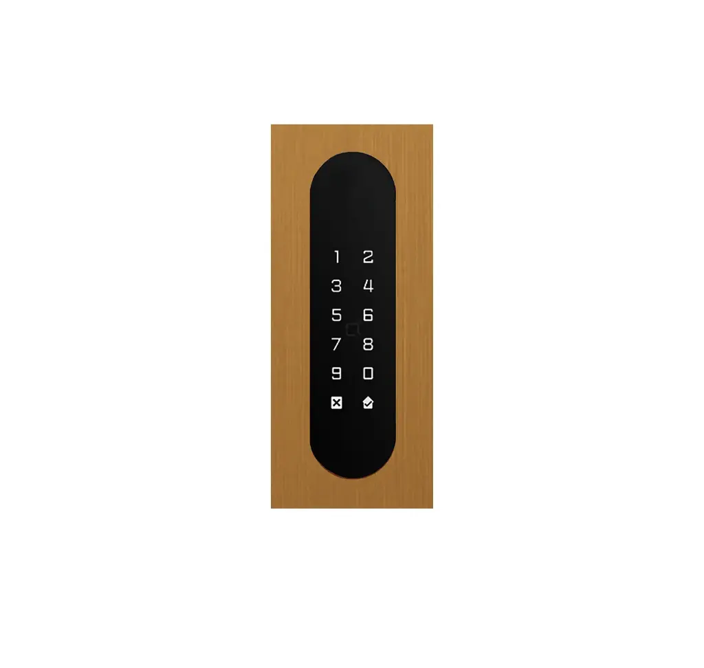 Codeklavier/Badgelezer/Bluetooth/NFC: 1 relais, Wiegand en Cloud.  Bronze goud inbouw,