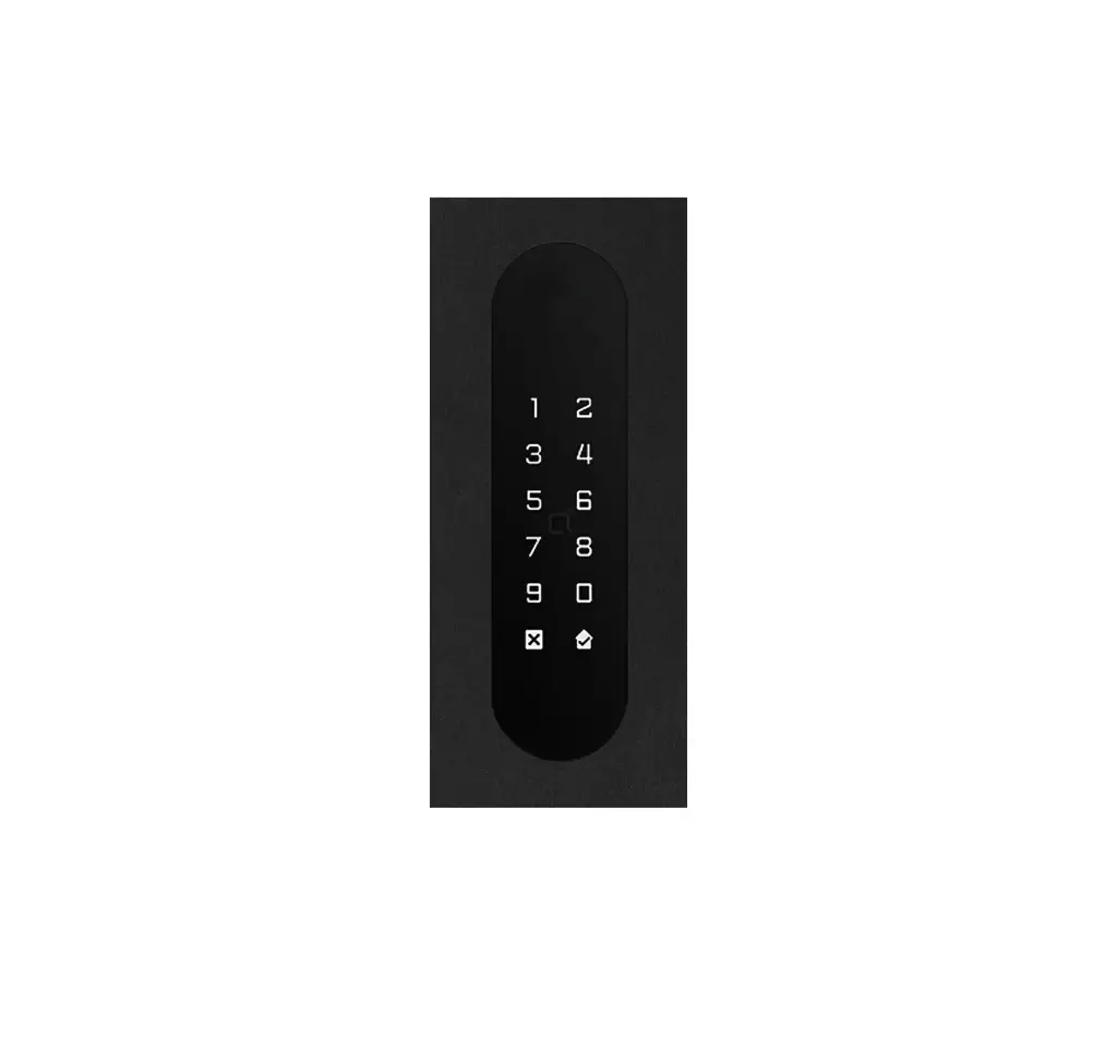Codeklavier/Badgelezer/Bluetooth/NFC: 1 relais, Wiegand en Cloud.  Alu zwart, inbouw, 62x188x30 mm