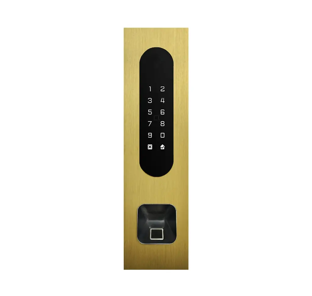 Acces keypad/Badge reader/Bluetooth/NFC: 1 relay, Wiegand and Cloud.  Bronze gold, flush mounted, with Ekey recess 77x257x30 mm. Ekey reader not included.