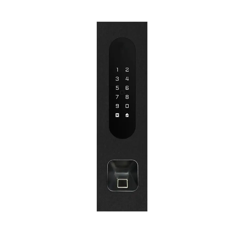Codeklavier/Badgelezer/Bluetooth/NFC: 1 relais, Wiegand en Cloud.  Bronze mat inbouw met Ekey lezer uitsparing 77x257x30 mm. Zonder ekey lezer.