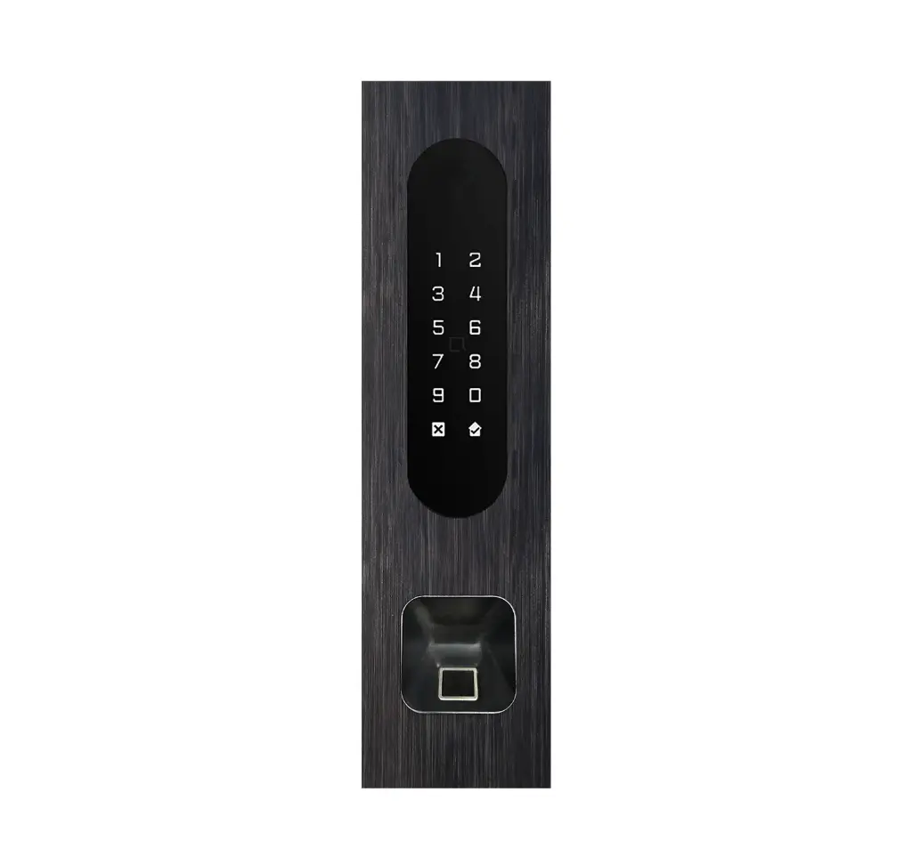 Clavier d'accès/Lecteur badge/Bluetooth/NFC: 1 relais, Wiegand et Cloud.  Alu noir, encastré avec découpe Ekey 77x257x30 mm. Lectreur Ekey non inclu.s