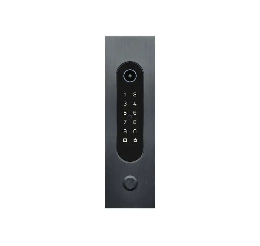Codeklavier/Badgelezer/NFC: 1 relais, Wiegand, drukknop en Cloud.  Bronze mat, inbouw, 62x211x30 mm