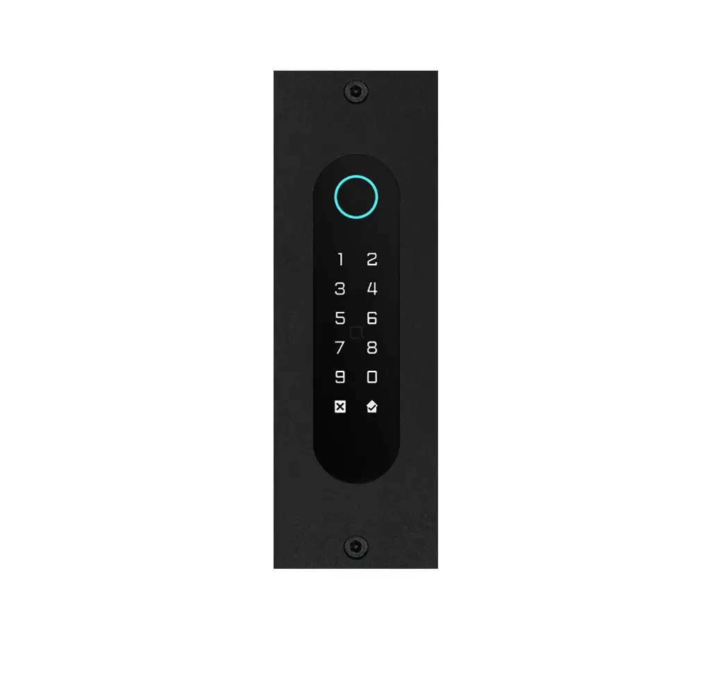 Codeklavier/Badgelezer/Bluetooth/NFC/QR lezer: 1 relais, Wiegand en Cloud.  Bronze mat, inbouw, 62x188x30 mm