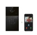 2-draads videokit Plug & Play: Buitenpost 1 knop+ codeklavier, zowel in-als opbouw 216x116mm + 4xApp licentie