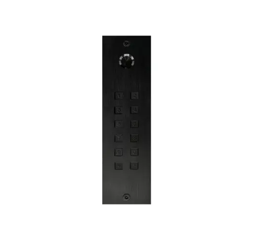 [FTB23KPBF] Clavier d'accès aluminium noir + bouton de sonnette autonome 2 relais + Wiegand encastré 55x191x25mm