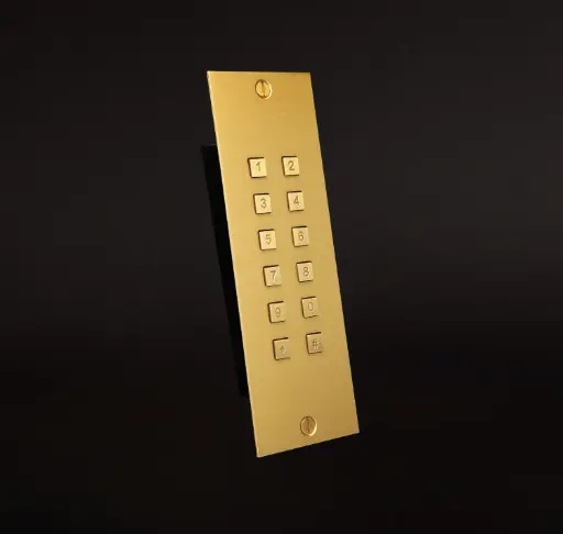 [FTBG23KF] Toegangsklavier brons goud stand alone 2 relais+wiegand inbouw 55x166x25mm