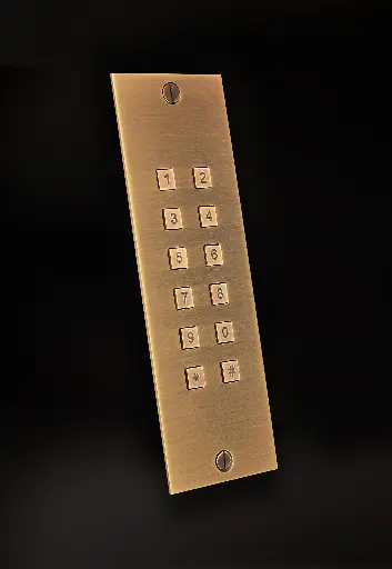 [FTBR23KF] Clavier d'accès bronze rustique autonome 2 relais + wiegand encastré 55x166x25mm
