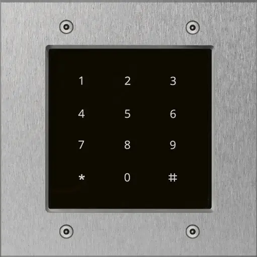 [FT25K] Clavier d'accès gris en verre, autonome (via FT25KINT) et Wiegand, 150x150mm