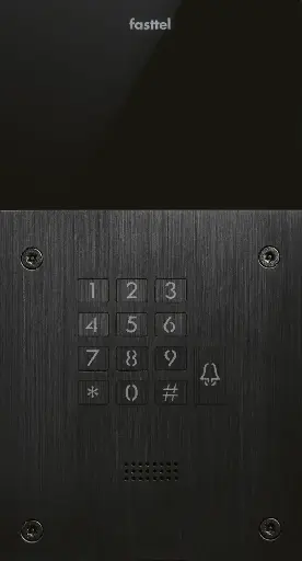 [FT600KSIP] The FT600KSIP is an intercom with 2 sip accounts, black anodized and has 1 push button, keypad, The supplied housing allows the device to be placed both on- and flush-mounted. 216x116mm.