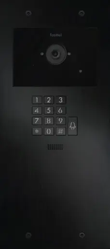 FT600KSIPVC-L | The FT600KSIPVC-L is a videophone with 2 sip accounts, black anodized and has 1 push button, keypad and color camera. 349x154mm.