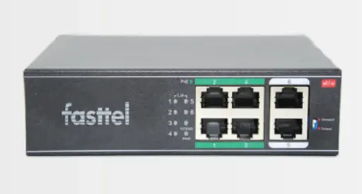 FT600SW | PoE Switch 1x entrée en 4xPOE sortie