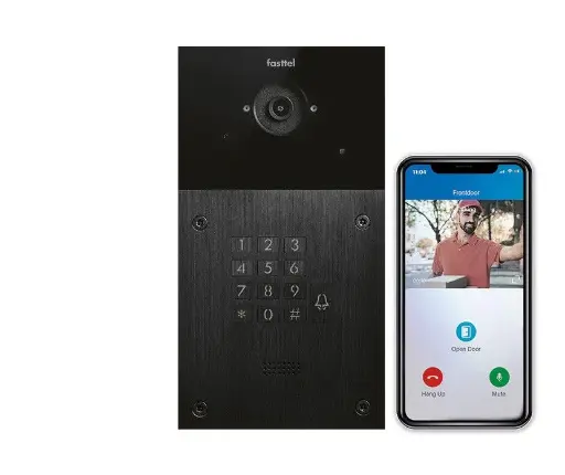 [FT600VKK-BASIC] Videokit Plug & Play: Intercom 1 button+keypad, both flush and surface mount 216x116mm + 4xApp licences