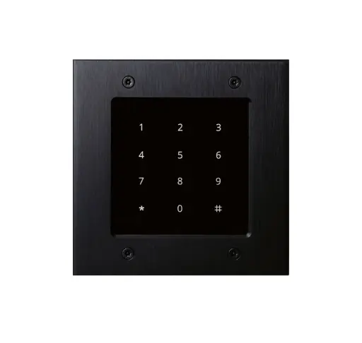 [FTB25K] Clavier d'accès noir en verre, autonome (via FT25KINT) et Wiegand, 150x150mm