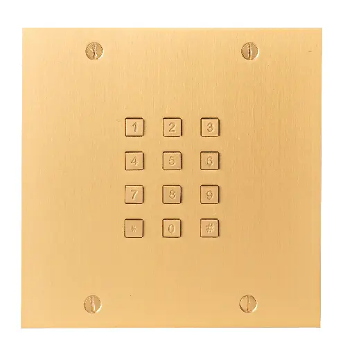 [FTBG24K] Toegangsklavier brons goud, stand alone (via FT25KINT) en Wiegand 143x143mm