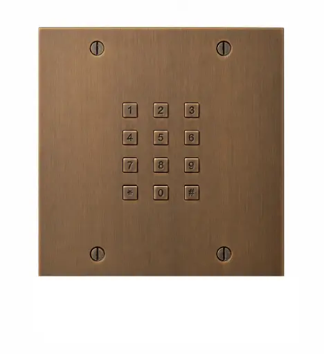 [FTBR24K] Access keypad bronze rustic, stand alone (via FT25KINT) and Wiegand, 143x143mm