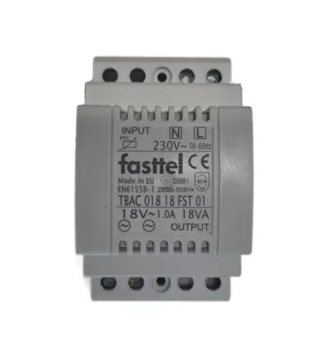 [FTTRANSFO18V] Fasttel Transfo DIN 18V for all analog Fasttel devices.