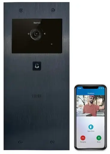 [FT600VK-BASIC-L] Videokit Plug & Play: Intercom 1 button, both flush and surface mount 349x154mm + 4xApp licences