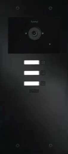 [FT600SIPVC-3-L] De FT600SIPVC-3-L is een videofoon met 2 sip accounts, zwart geanodiseerd en beschikt over 3 drukknoppen en kleuren camera. 349x154mm.