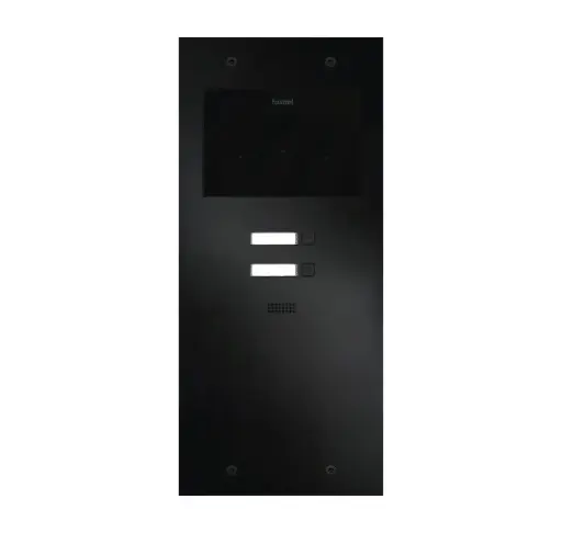 [FT600-2-L] The FT600-2-L is an intercom with 2 sip accounts, black anodized and has 2 push buttons. 349x154mm.