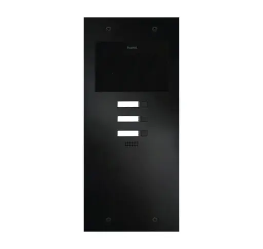 [FT600-3-L] The FT600-3-L is an intercom with 2 sip accounts, black anodized and has 3 push buttons. 349x154mm.