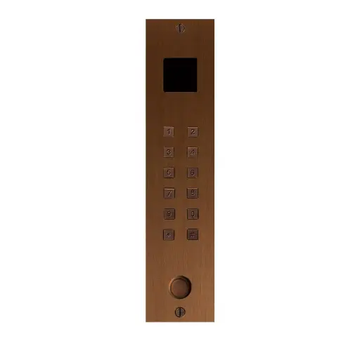 [FTBR23KPBF-PROXI] Toegangsklavier Brons rustiek stand alone 2 relais+wiegand+Proxi+ belknop inbouw 55x239x25mm