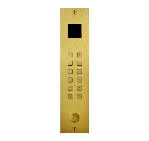 [FTBG23KPBF-PROXI] Access keypad bronze gold stand alone 2 relays + wiegand+ Proxi+ bell button flush-mounted 55x239x25mm