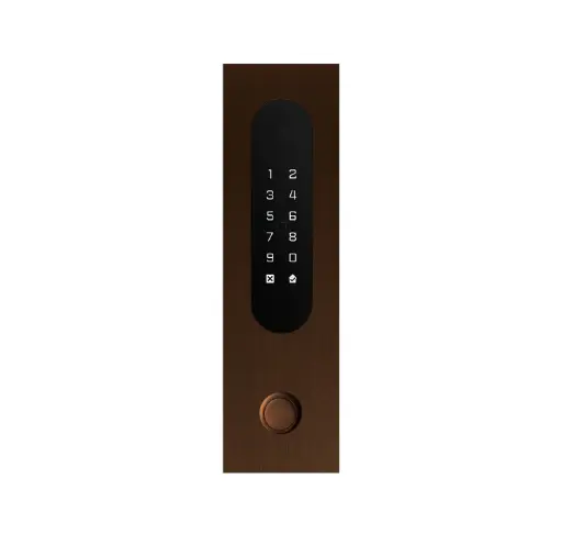 [FTBR26KPBF] Clavier d'accès/Lecteur badge/Bluetooth/NFC: 1 relais, Wiegand, bouton d'appel et Cloud.  Bronze rustique, encastré, 62x211x30 mm