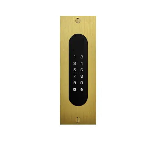 [FTBG26KF] Codeklavier/Badgelezer/Bluetooth/NFC: 1 relais, Wiegand en Cloud.  Bronze goud, inbouw, 62x188x30 mm