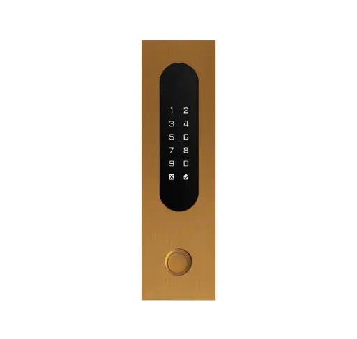 [FTBG26KPBF] Clavier d'accès/Lecteur badge/Bluetooth/NFC: 1 relais, Wiegand, bouton d'appel et Cloud.  Bronze or, encastré, 62x211x30 mm